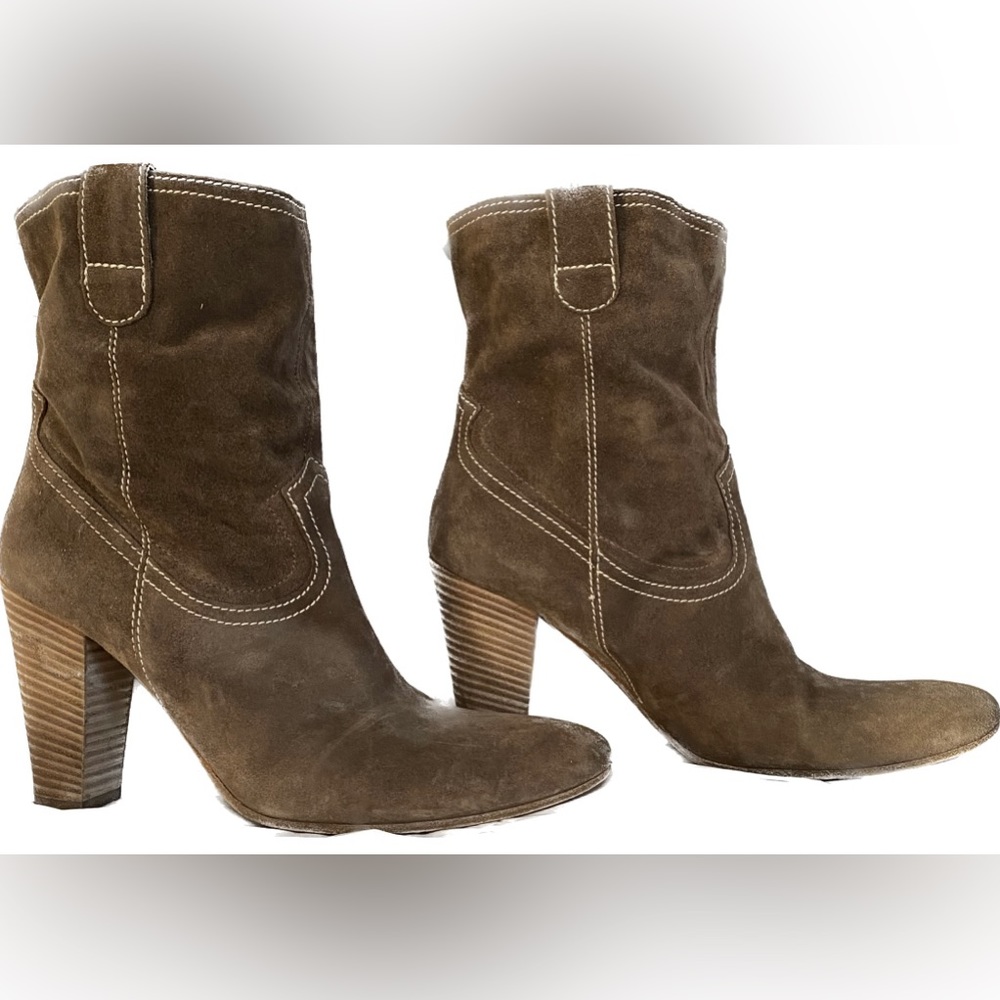 Vic Matie BRN Suede Heeled Short Boots, EU 39.5/ US 8.5 Spring Sale